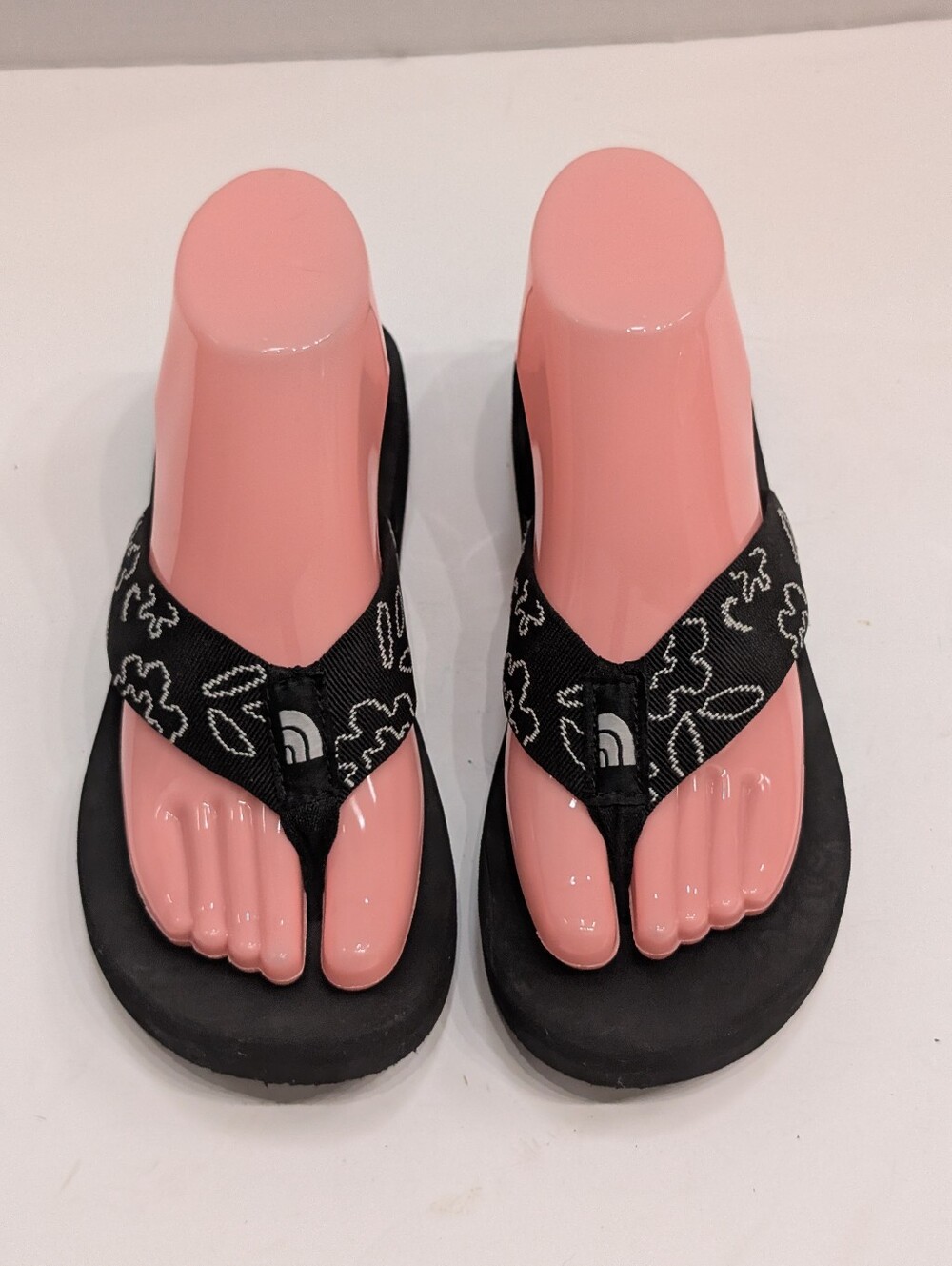 The North Face Women's 8 Never Stop Sandals Black White Flip Flops Foam